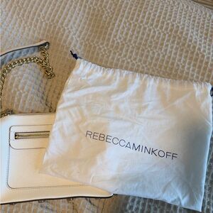 Rebecca Minkoff White Clutch with Gold Chain